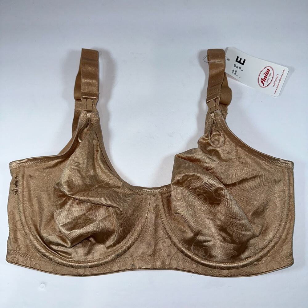 Anita Maternity Underwired Nursing Bra  Size 38 E Beige‎ Drop Cup Front NWT!